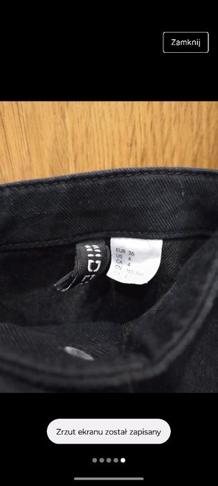 Sukienka czarna z guzikami jeansowa HM