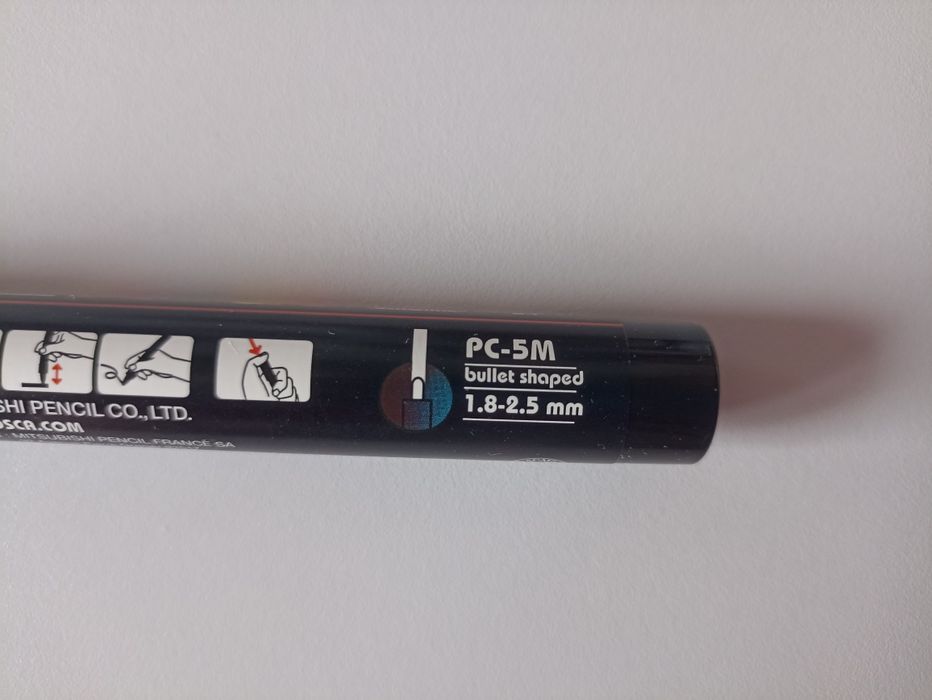 Caneta marcador posca uni preta nova portes incluídos
