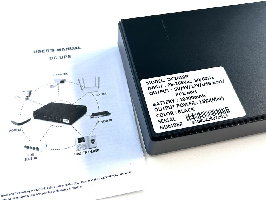 Бесперебойник для роутера WI-Fi 12V/9V/5v ИБП UPS
