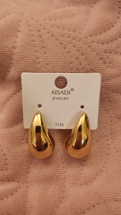 Kolczyki krople łezki 2,5cm ze stali chirurgicznej 
4