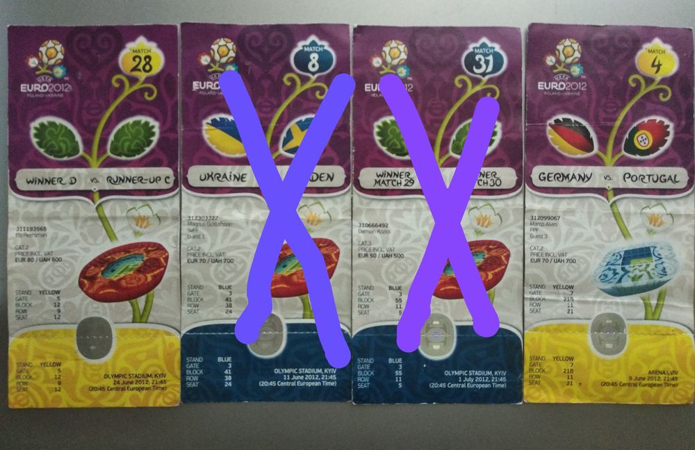 Терміновий продаж Квитки євро 2012