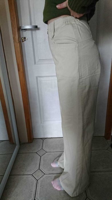 Spodnie damskie kremowe