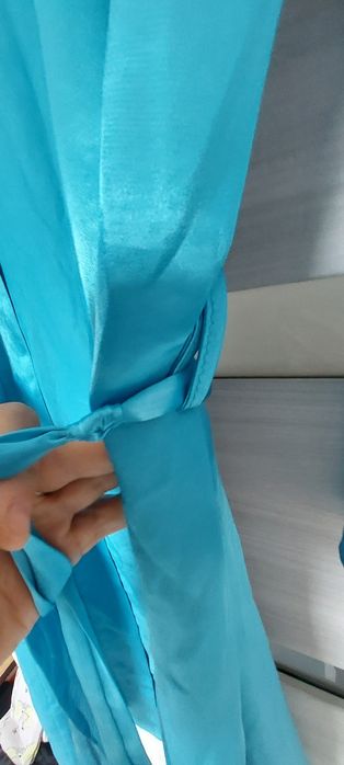 Szlafrok satyna M L XL sliski materiał