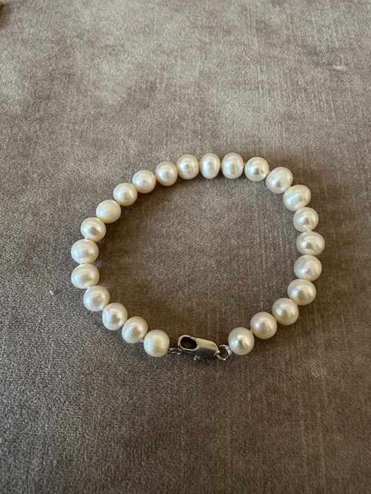 Браслет з натуральними перлами/19см