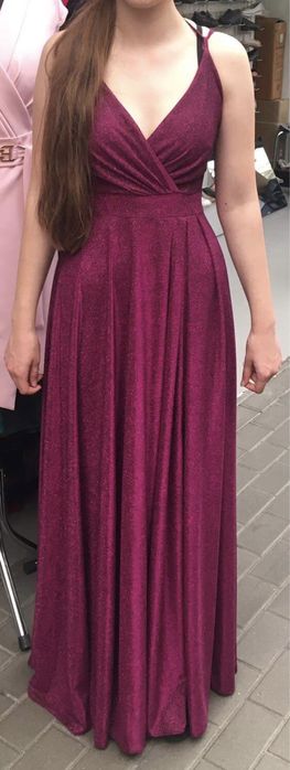 Suknia sukienka 36/S sylwestra wizytowa długa ramiaczka komers