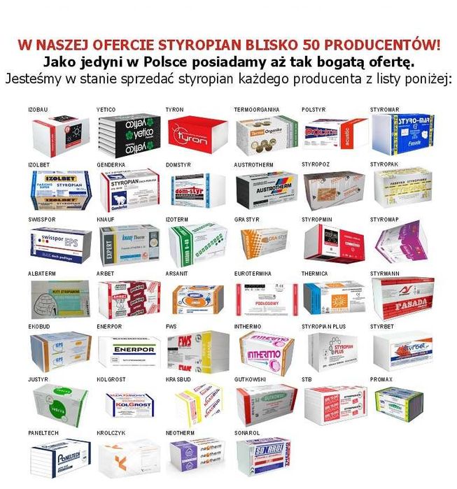 Styropian elewacyjny podłogowy transport GRATIS CAŁA POLSKA