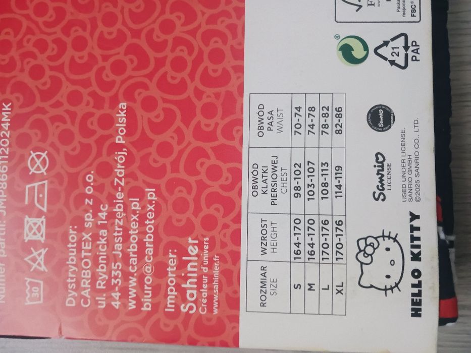 Piżama Hello Kitty rozm. L / NOWA