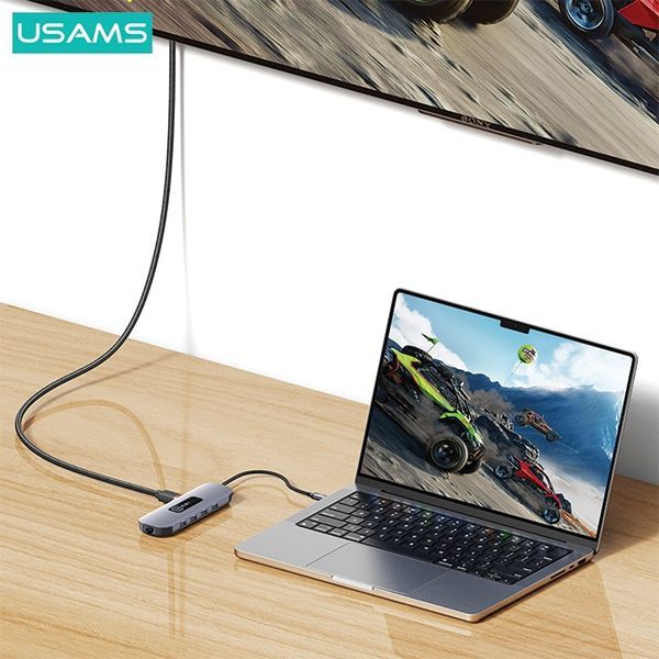USAMS Adapter HUB 10w1 3xUSB 3.0/TF/SD/USB-C/HDMI/RJ45/VGA PD100W