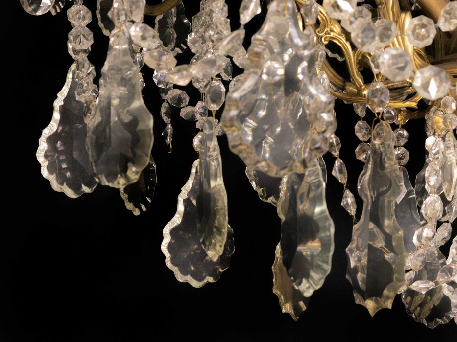 Lustre Cristal Bronze 26 Luzes, Luís XV, Século XIX