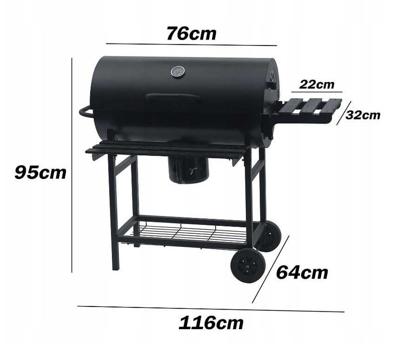 Nowy Grill Gril Ogrodowy Węglowy Duży Palenisko do Domu