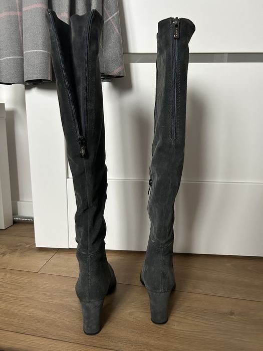 Kozaki zamszowe Lasocki 37 grafitowe szare