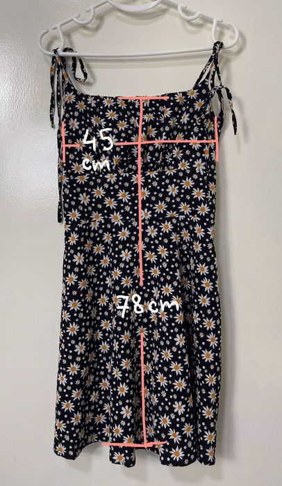 Vestido floral daisies preto curto, Shein, 38