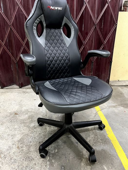 Cadeira Gaming / Escritório Ergonomica estilo "Racing" – Preto/Cinzento
