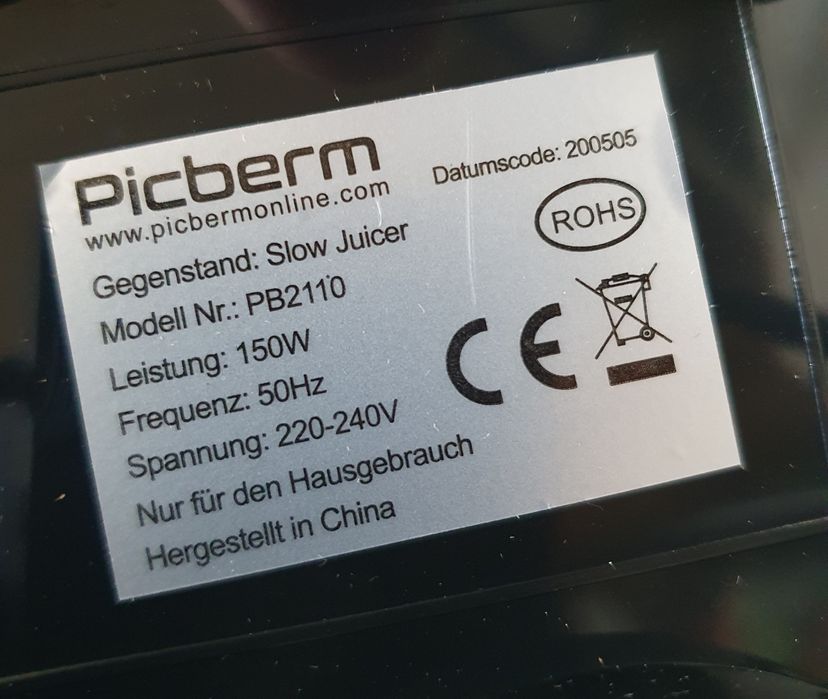 Wyciskarka wolnoobrotowa Picberm czerwona 150