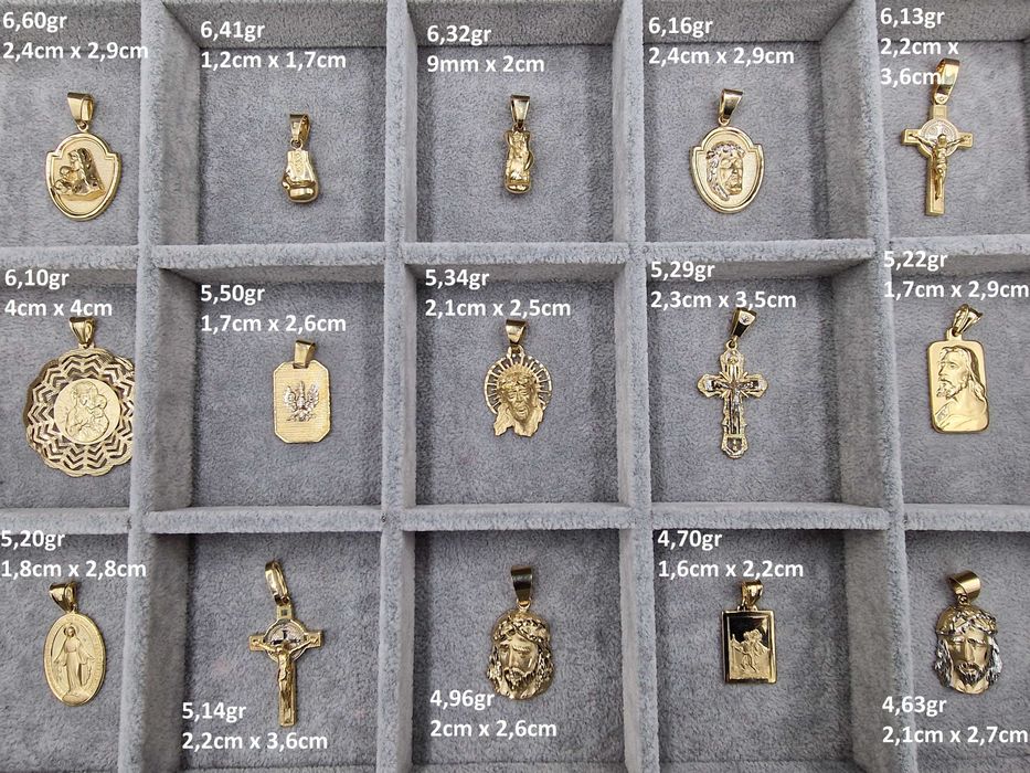 Krzyż 20,23gr złoto próby 585