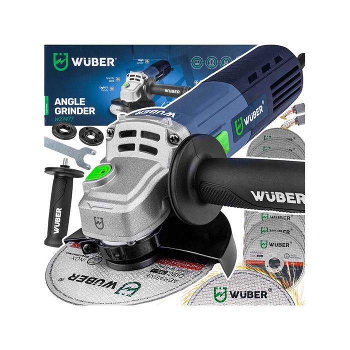 Szlifierka Kątowa Diax Mocna Kątówka + 10 Tarcz 125 Mm Zestaw Wuber