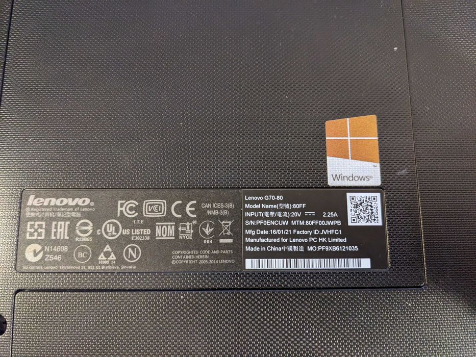 Laptop Lenovo G70-80