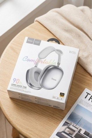 Беспроводные наушники Hoco W55 (Silver) новые, 90 часов автономности