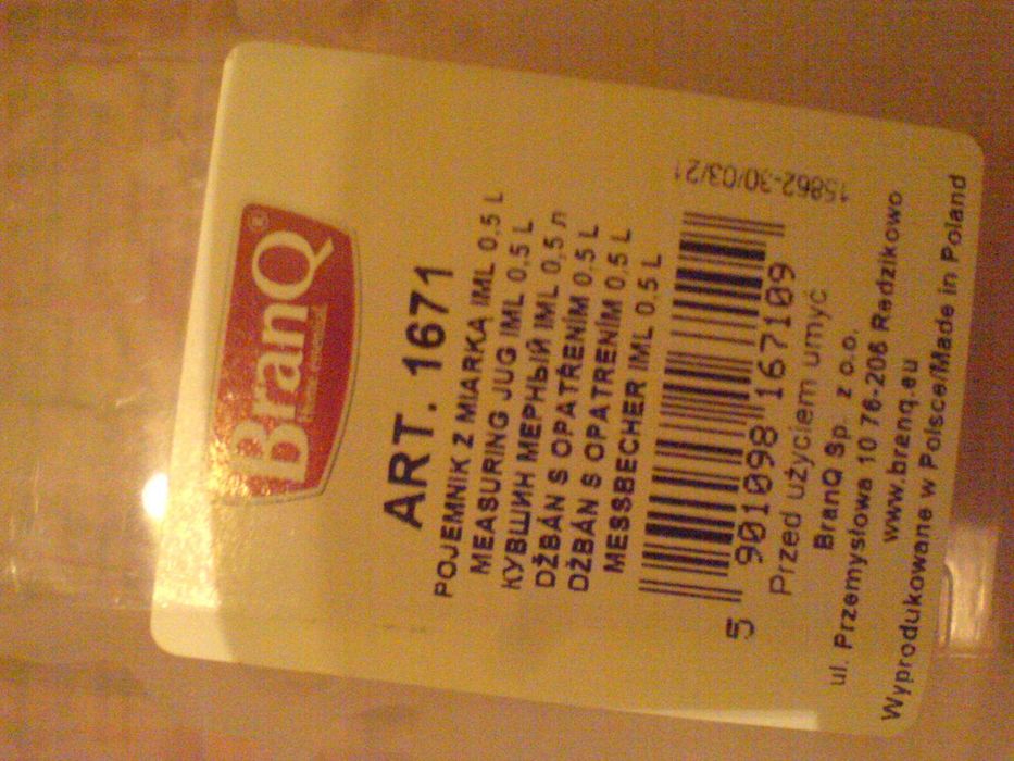 Pojemnik z Miarką IML 0,5 L nowy NIEUŻYWANY OPAKOWANIE