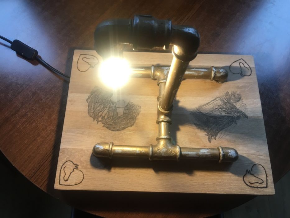 Lampa industrialna, loftowa, rękodzieło