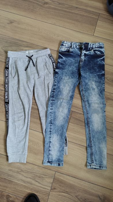 Spodnie jeansowe r. 134 plus gratis
