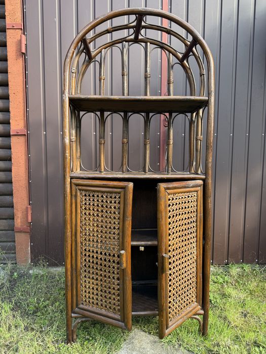 Szafka/Regał Rattan Bambus Vintage Arched Curio Boho