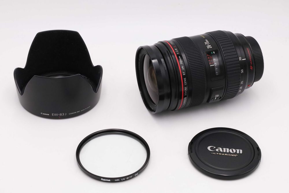 Canon EF 24-70 mm f 2,8 USM obiektyw + filtr Hama i osłona Warszawa