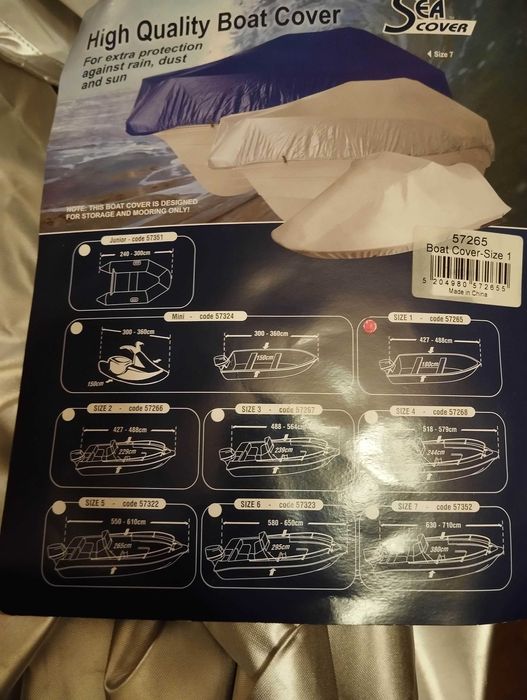 nowy pokrowiec na łódkę wędkarską -motorówkę
