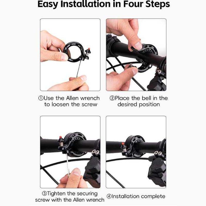 Dzwonek rowerowy do roweru ROCKBROS aluminiowy mocny na kierownicę