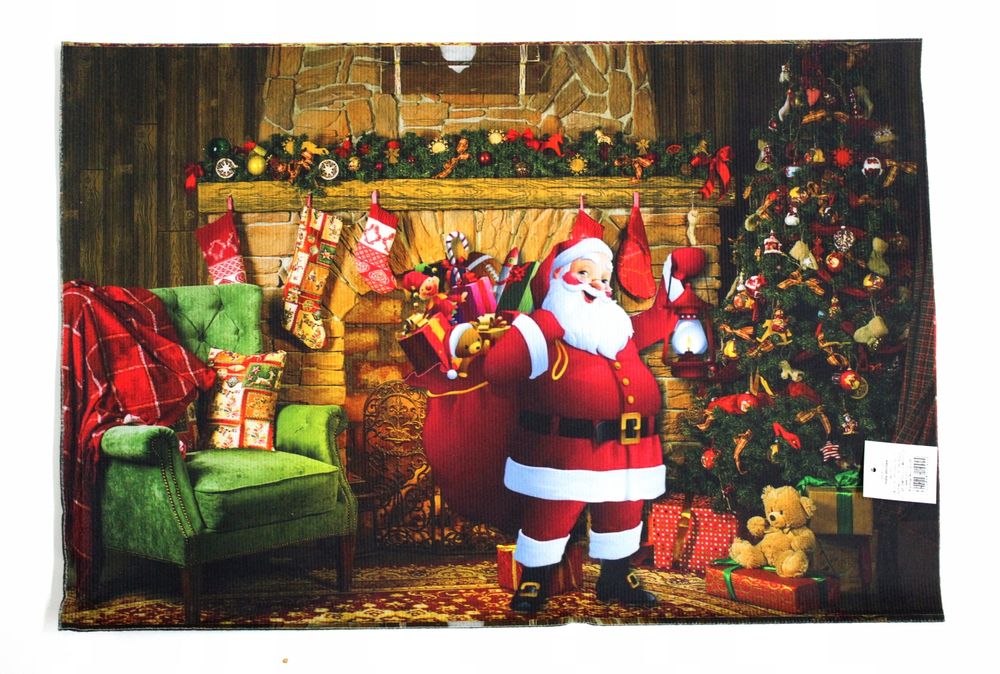 Dywan, Dywanik Świąteczny 60X40 Cm Mikołaj, Prezenty, Choinka