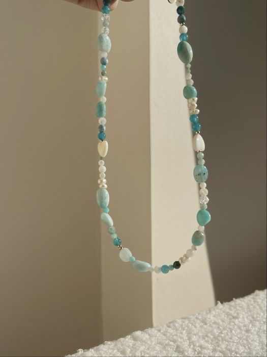 Naszyjnik z kamieni naturalnych boho chunky handmade