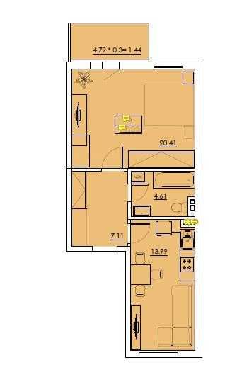 2-rooms apartment apartment by the address st. Protsenko (area 50 m²) - Atlanta.ua - photo 15