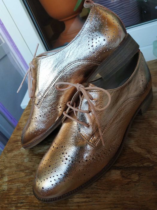 Весільні жіночі золоті туфлі-ефектні і стильні Dune London 39 рр 25 см