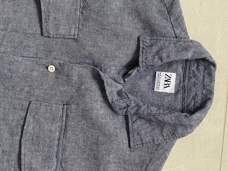 Zara S koszula len bawełna męska