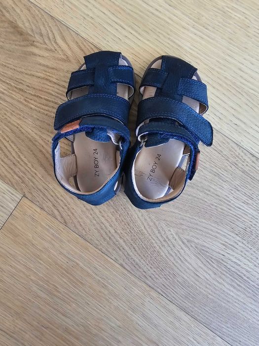Sandálias zippy pele criança azul esc tam 24