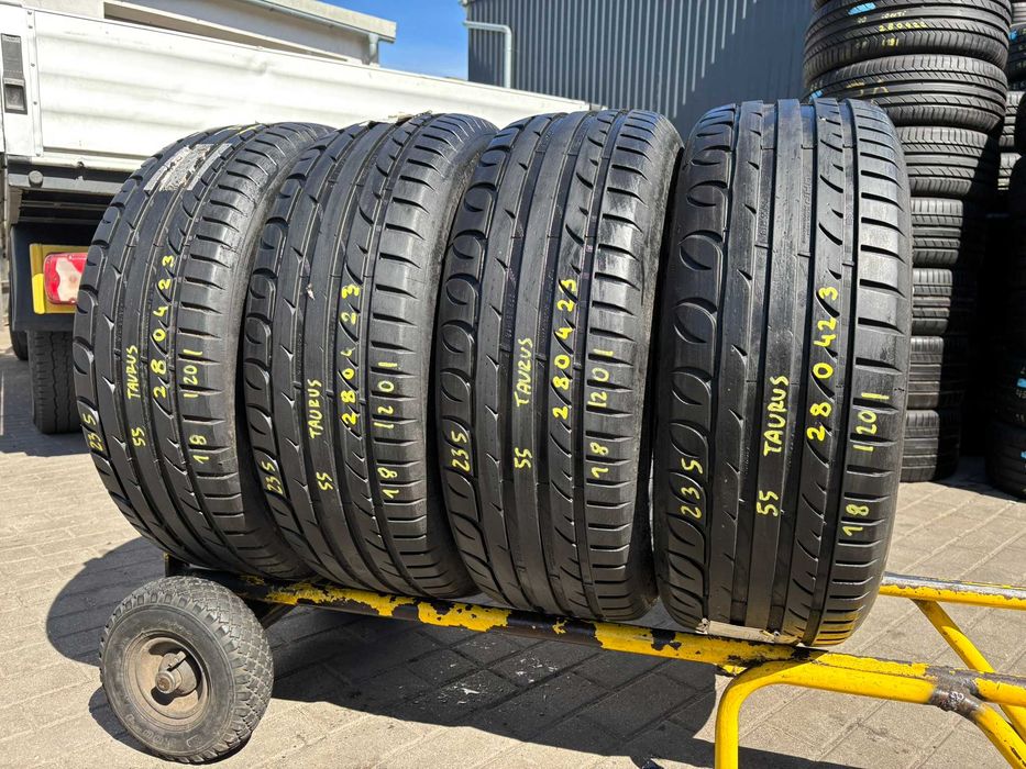 4X OPONY LETNIE 235/55R18 100V Taurus UHP Ultra High Performance RANT OCHRONNY 7MM 2020R SPRAWDZONE CAŁE! #280423