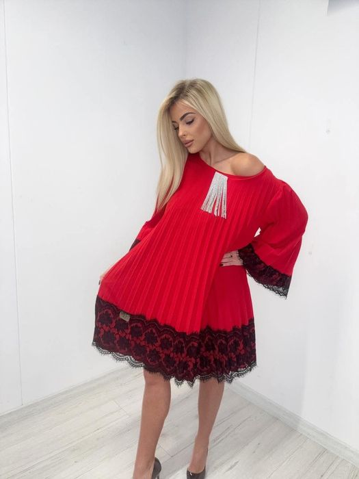 Piękna sukienka plisowana dwa kolory paparazzi fashion