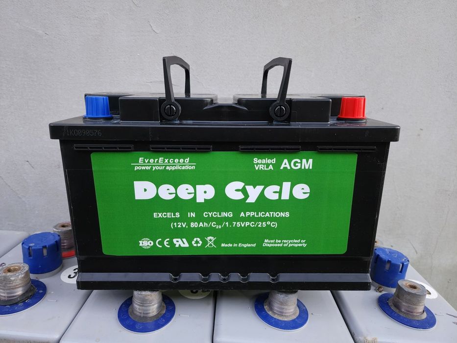 Гелевый аккумулятор 100A AGM тяговый для лодки, электромотора, коляски