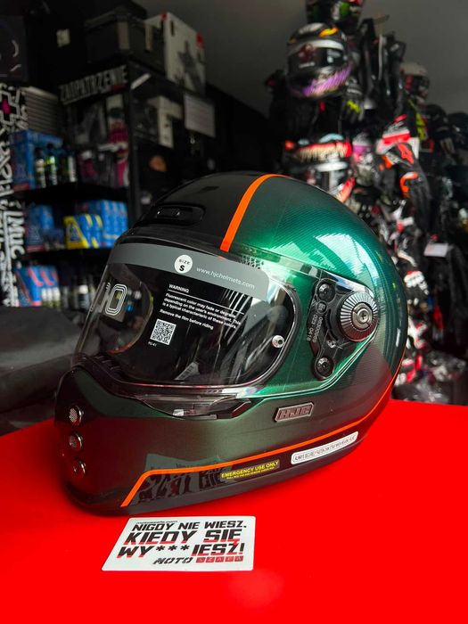 PROMOCJA! Kask motocyklowy HJC V10 HODU GREEN/BLACK 'S 'M/pytaj o rozmiary