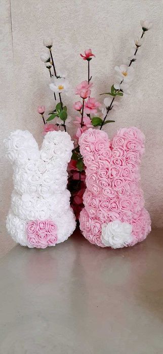 Заяц из роз, ПОДАРУНОК 30 см. подарок для девушки подарунок 2026