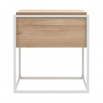 mesa de cama/ bar Monolit Roble – branco e madeira maciça