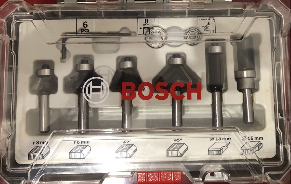 Набір фрез Bosch хвостовик Ø8мм, 6шт