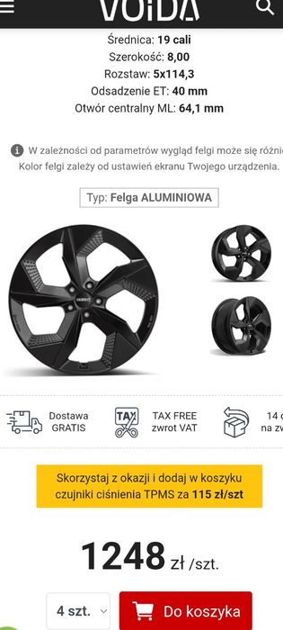 5x114,3 19 cali dezent do Black 8 j et 40  powystawowe/demo/nowe