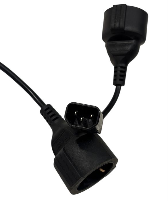 2-szt Kabel zasilający 230V UPS Adapter Schuko C14 20 cm