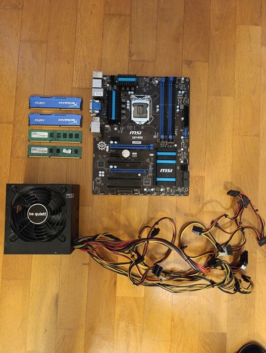 Zestaw do komputera: 4x4GB RAM DDR3, Zasilacz bequiet 530W, Płyta główna MSI (DDR3), Procesor Interl i5 4th Gen