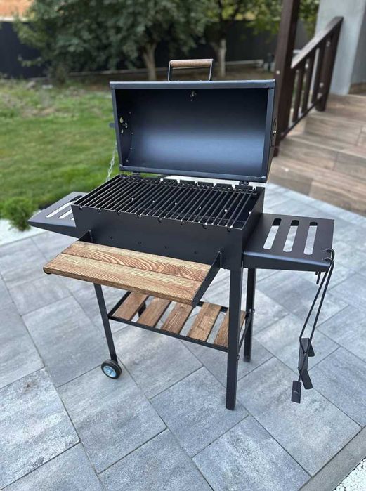 Компактний Мангал гриль барбекю метал 4 мм на 8 шампурів ПОСИЛЕНИЙ