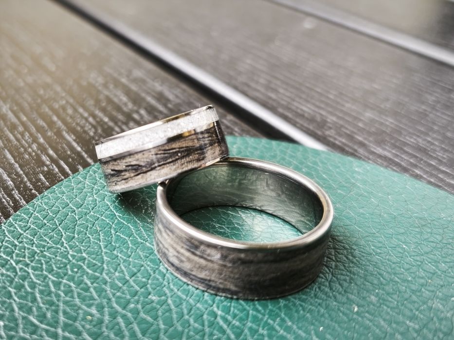 KOMPLET OBRĄCZEK Titanum & Grey Oak & Pearl