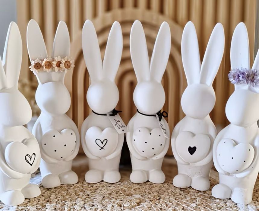 2 coelhos em gesso perfumado