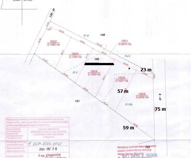 Działka budowlana pow. 2455 m²  warunki zabudowy bezterminowe