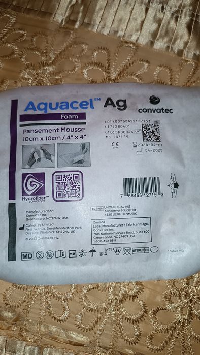 Aquacel Ag foam, convatec 10*10cm